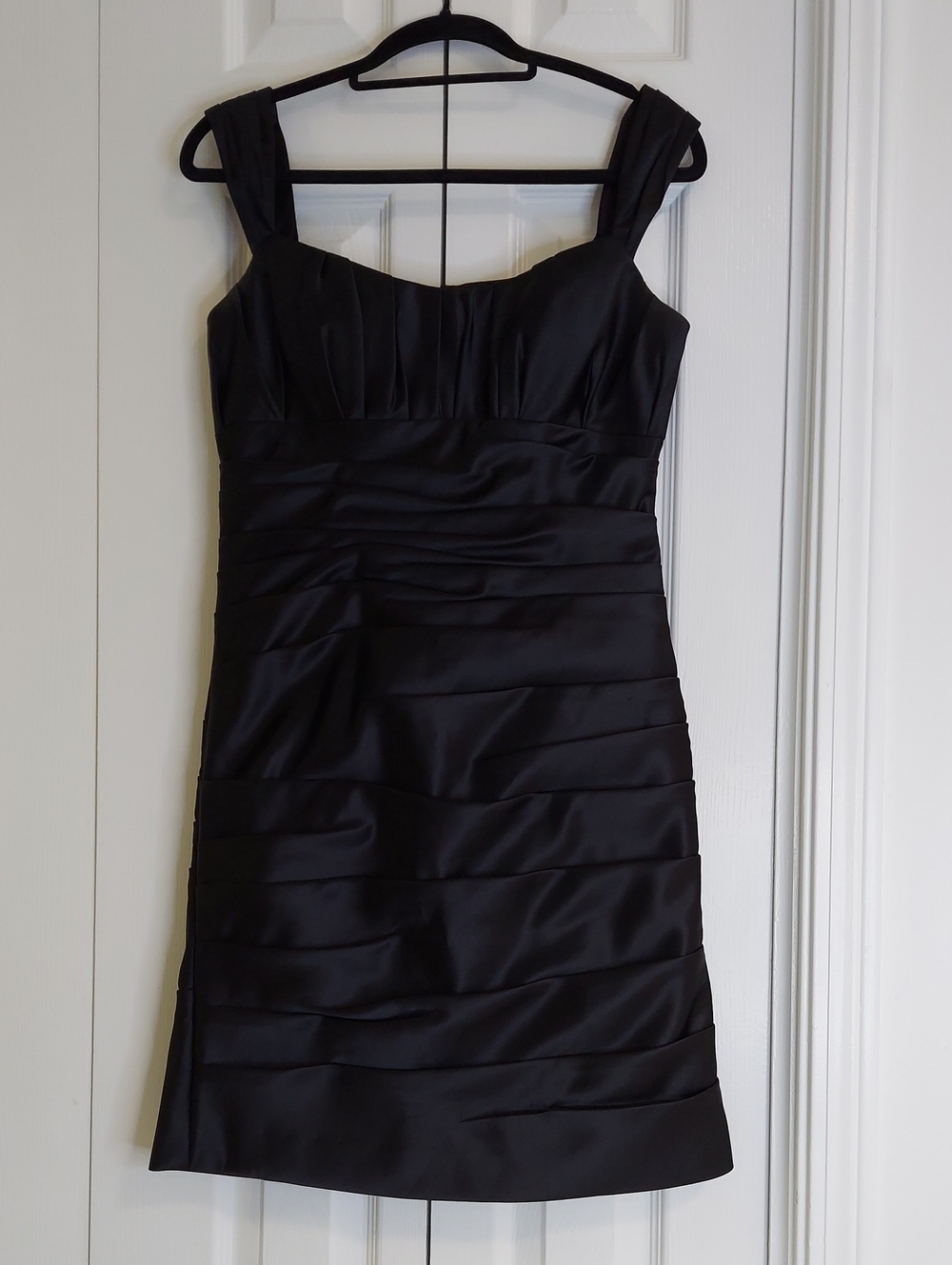 Bill Levkoff Dress, Size 10, Black Satin, Sleeveless Lined